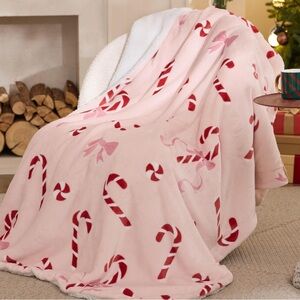 Candy Cane Pink Throw Blanket